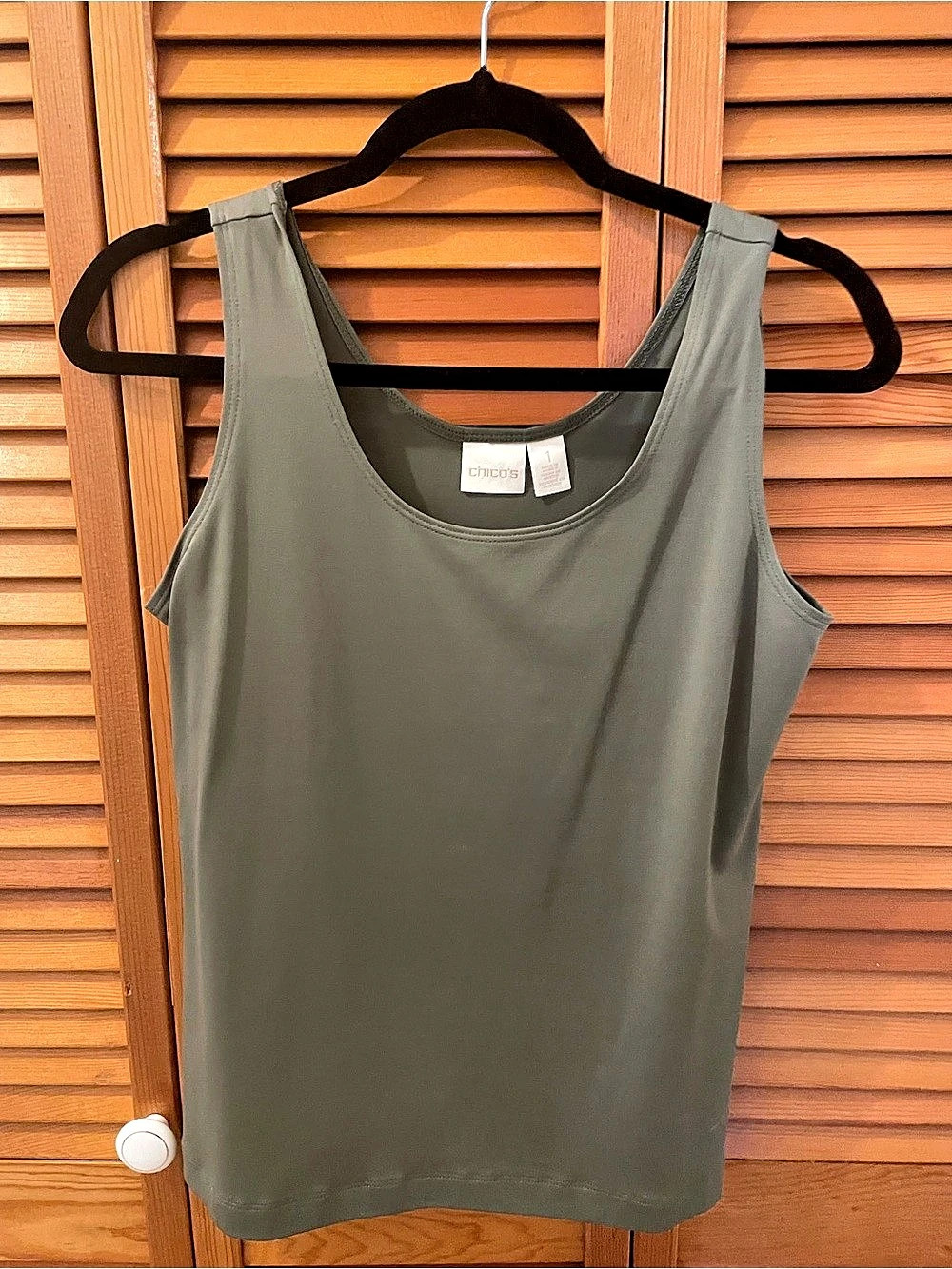 Chico's Microfiber Tank Top Green Tank Top Size 1 Like New